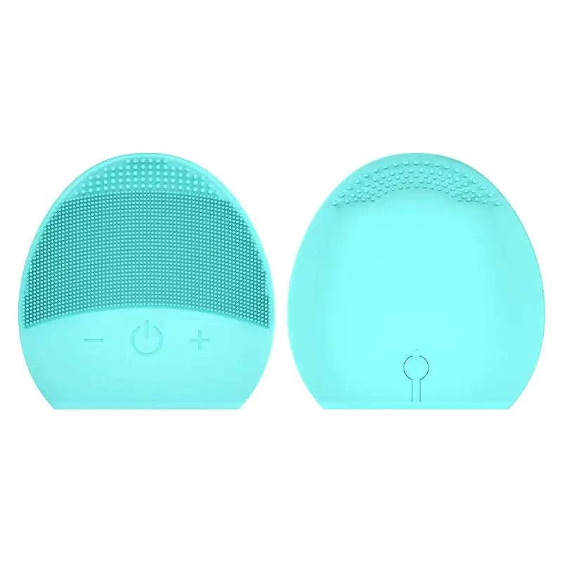 Rechargeable facial cleansing brush with silicone bristles and waterproof design for deep cleaning and massaging skin