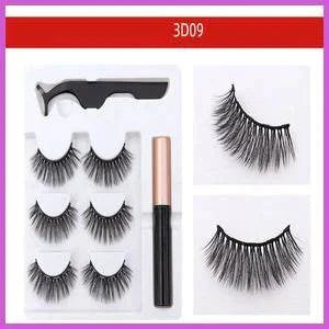 Magnetic Eyelash & Eyeliner Set with 5-magnet lashes, magnetic eyeliner, and tweezers for easy application