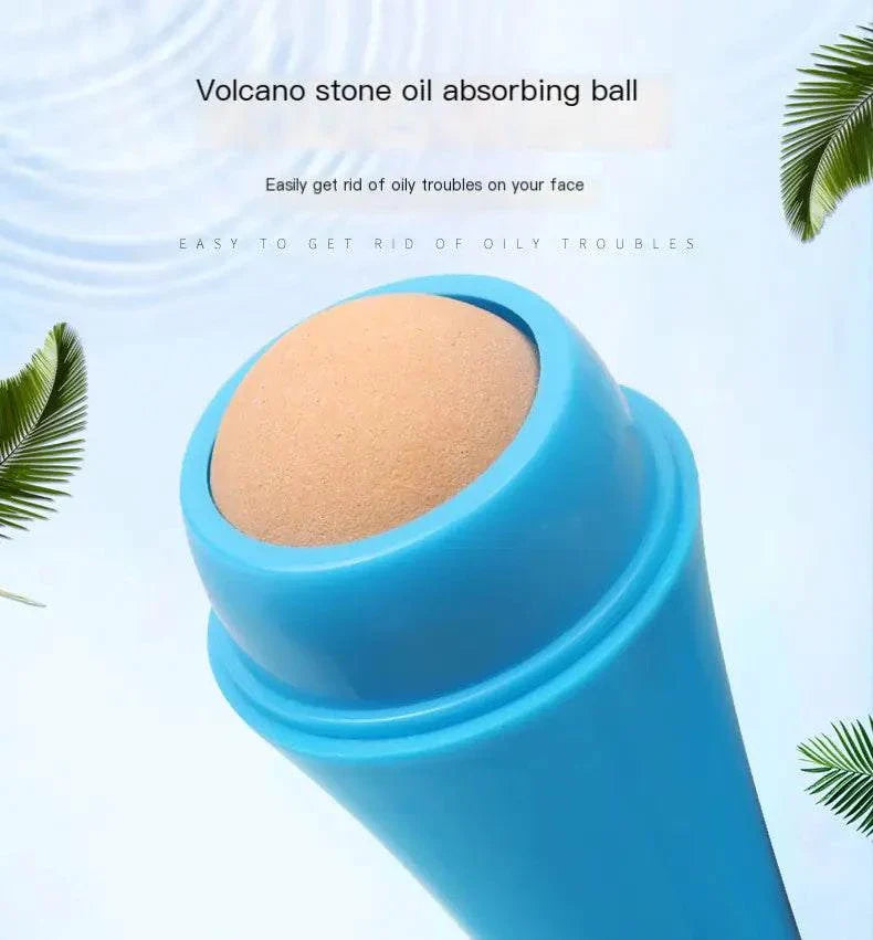 Mini volcanic stone facial cleansing ball in blue for oily skin oil absorption and pore minimizing