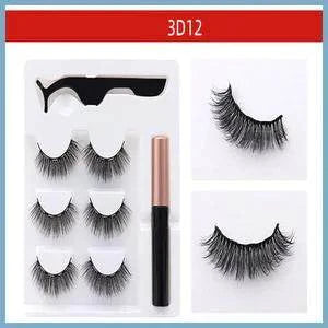 Magnetic Eyelash & Eyeliner Set with 5-magnet false lashes, magnetic liquid eyeliner, and precision tweezers for easy, glue-free application