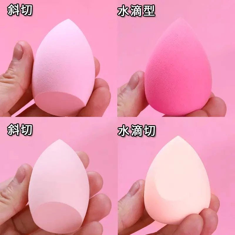 4pcs makeup sponsen set met bevel gesneden en druppelvormige poederpuffs voor gladde foundationapplicatie
