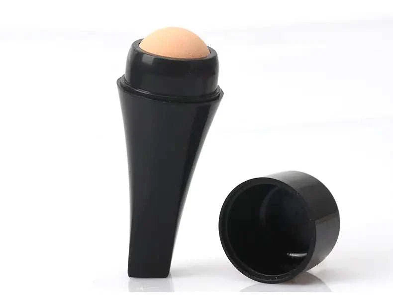Mini volcanic stone facial cleansing ball with black case for oily skin oil absorption and matte finish