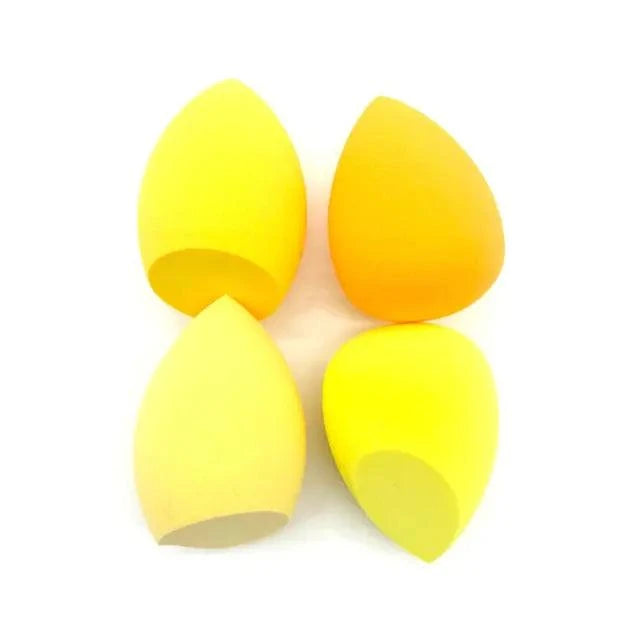 4 stuks makeup sponsen in gele tinten voor perfecte foundation en concealer applicatie