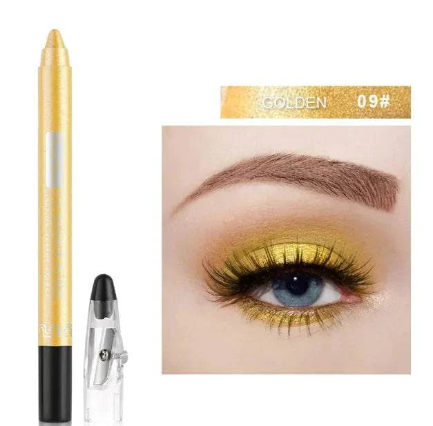 Golden Silkworm Penknife Eyeliner Pen with pearlescent metallic finish and precise tip for bold eye makeup looks