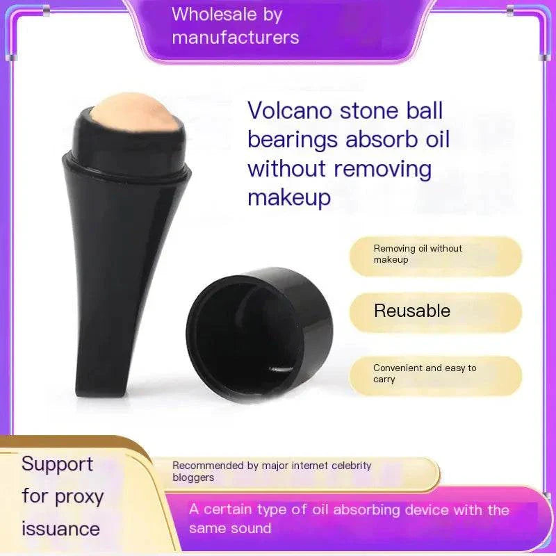 Mini Volcanic Stone Facial Cleansing Ball for oily skin, absorbs oil without removing makeup, reusable and portable.